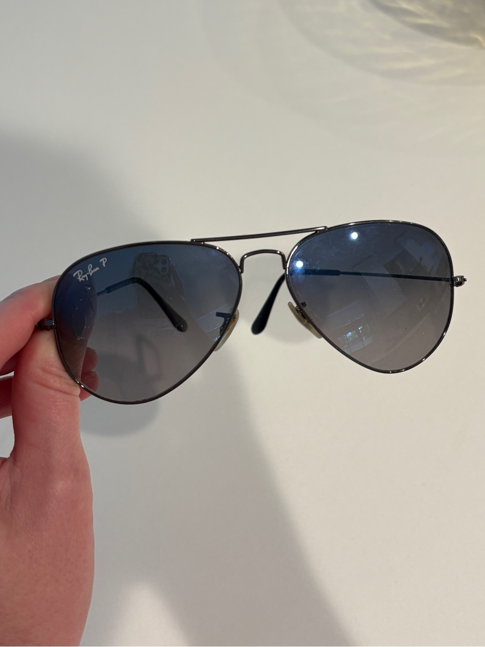 Ray-Ban Aviator Sunglasses in Gradient Blue-Gray